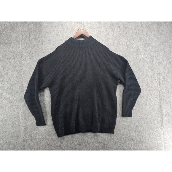 VINTAGE RAFAELLA ANGORA RABBIT FUR/ WOOL 2XL MENS SWEATER BLACK - Picture 1 of 6